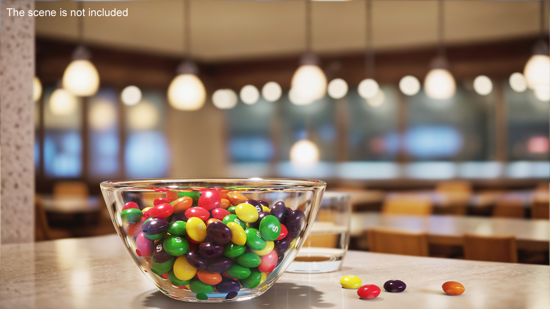 Multicolored Skittles Candies in Bowl 3D