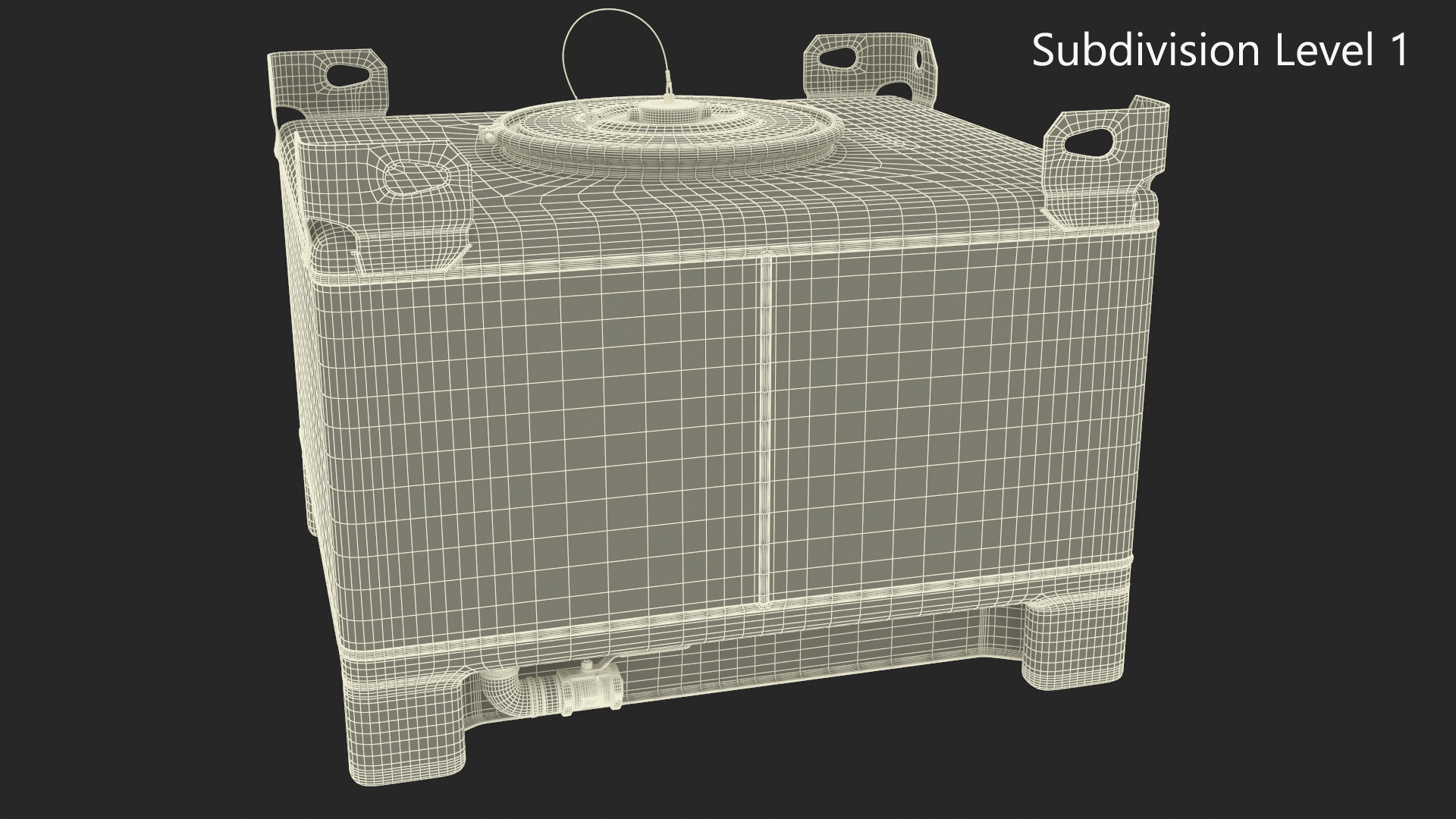 3D model 120 Gallon Stainless Steel IBC Tote Tank