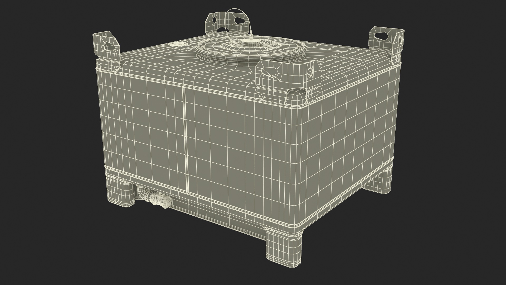 3D model 120 Gallon Stainless Steel IBC Tote Tank