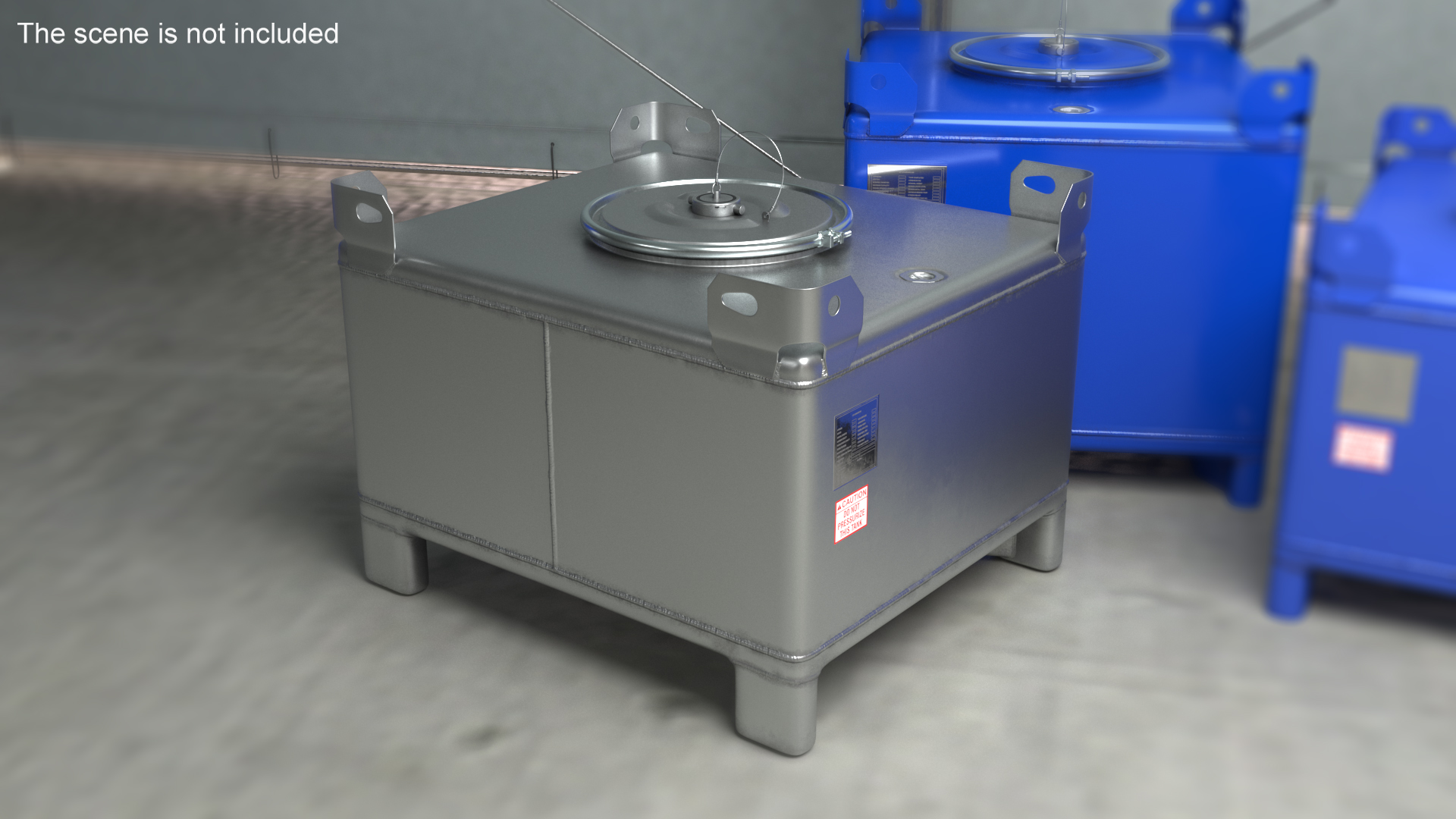 3D model 120 Gallon Stainless Steel IBC Tote Tank