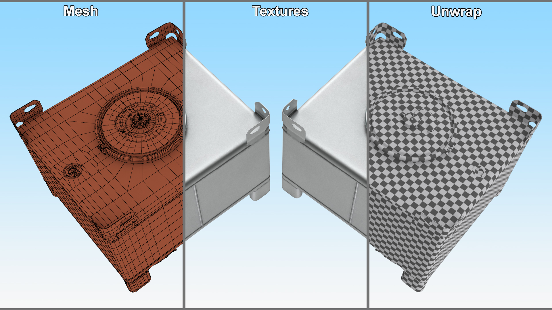 3D model 120 Gallon Stainless Steel IBC Tote Tank