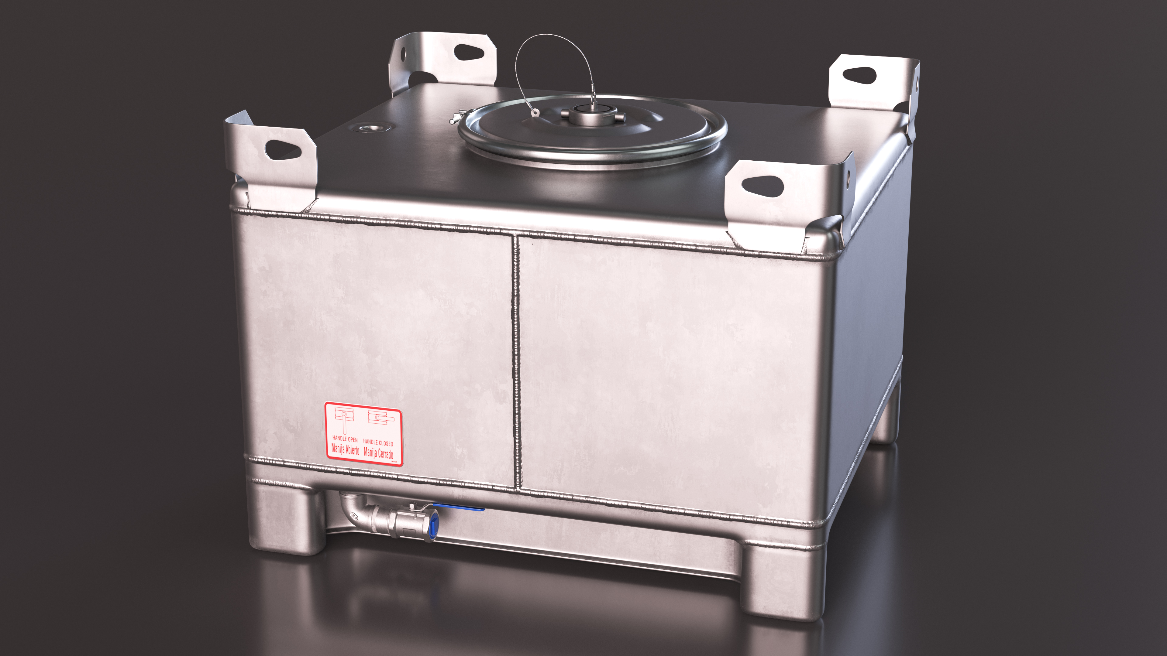 3D model 120 Gallon Stainless Steel IBC Tote Tank