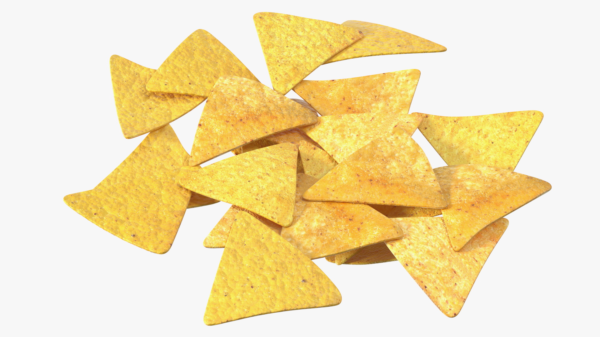 3D Group of Corn Chips Nachos