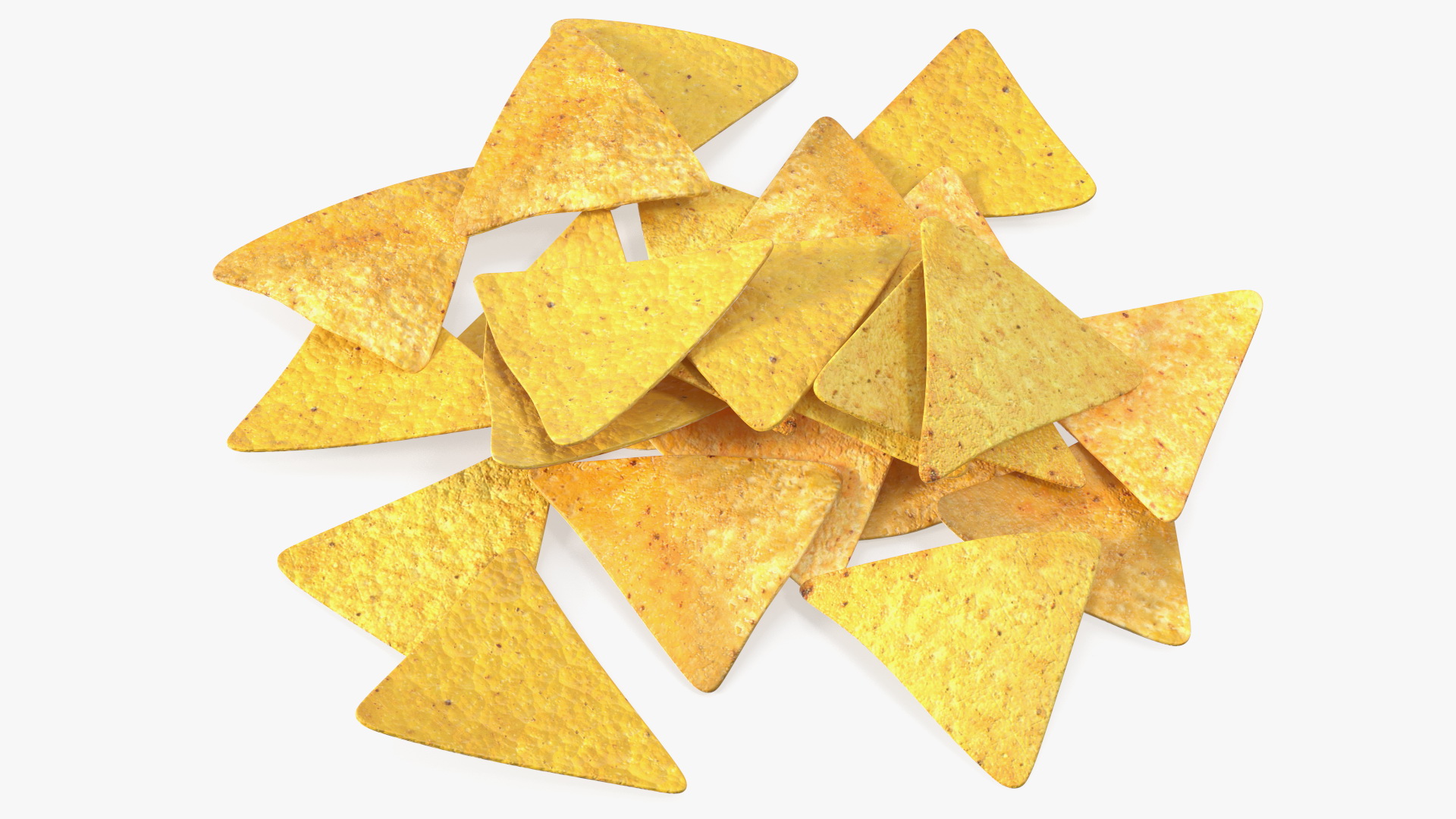 3D Group of Corn Chips Nachos
