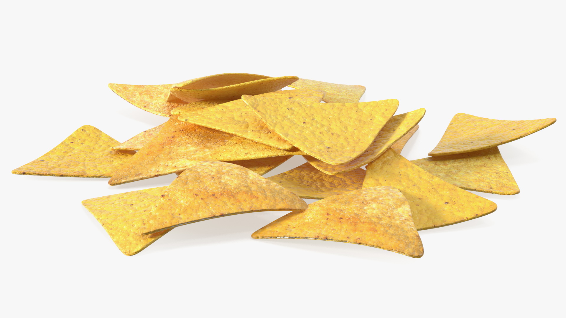 3D Group of Corn Chips Nachos