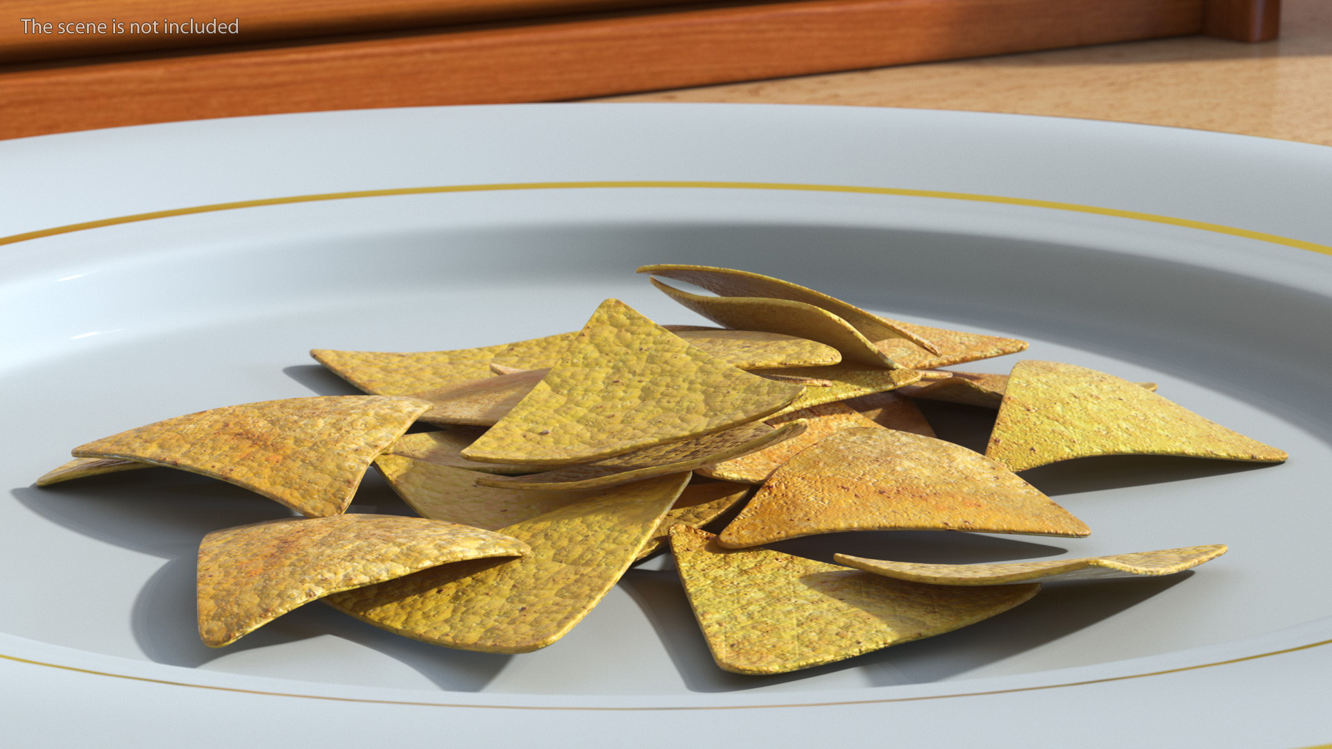 3D Group of Corn Chips Nachos