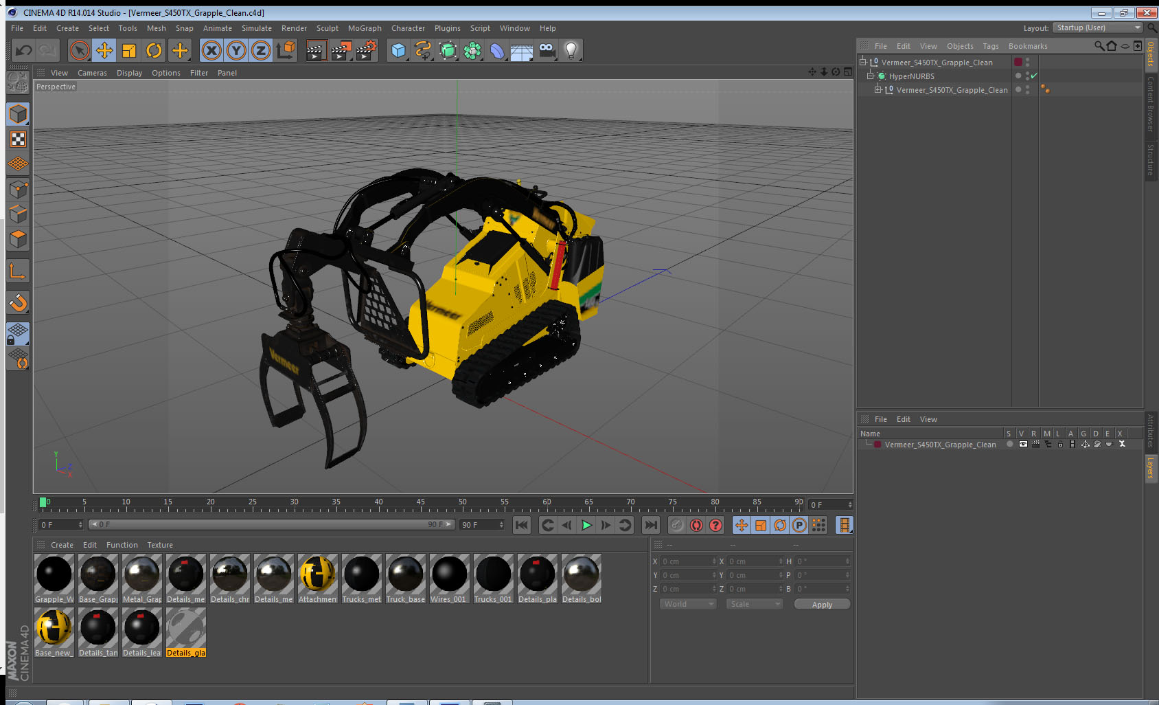 3D Vermeer S450TX Grapple Clean model
