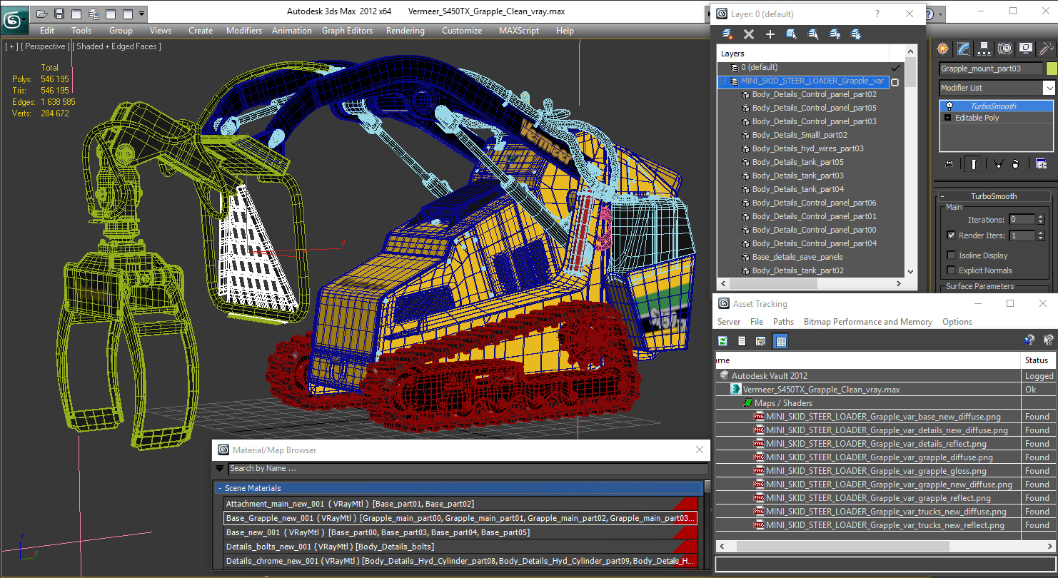 3D Vermeer S450TX Grapple Clean model