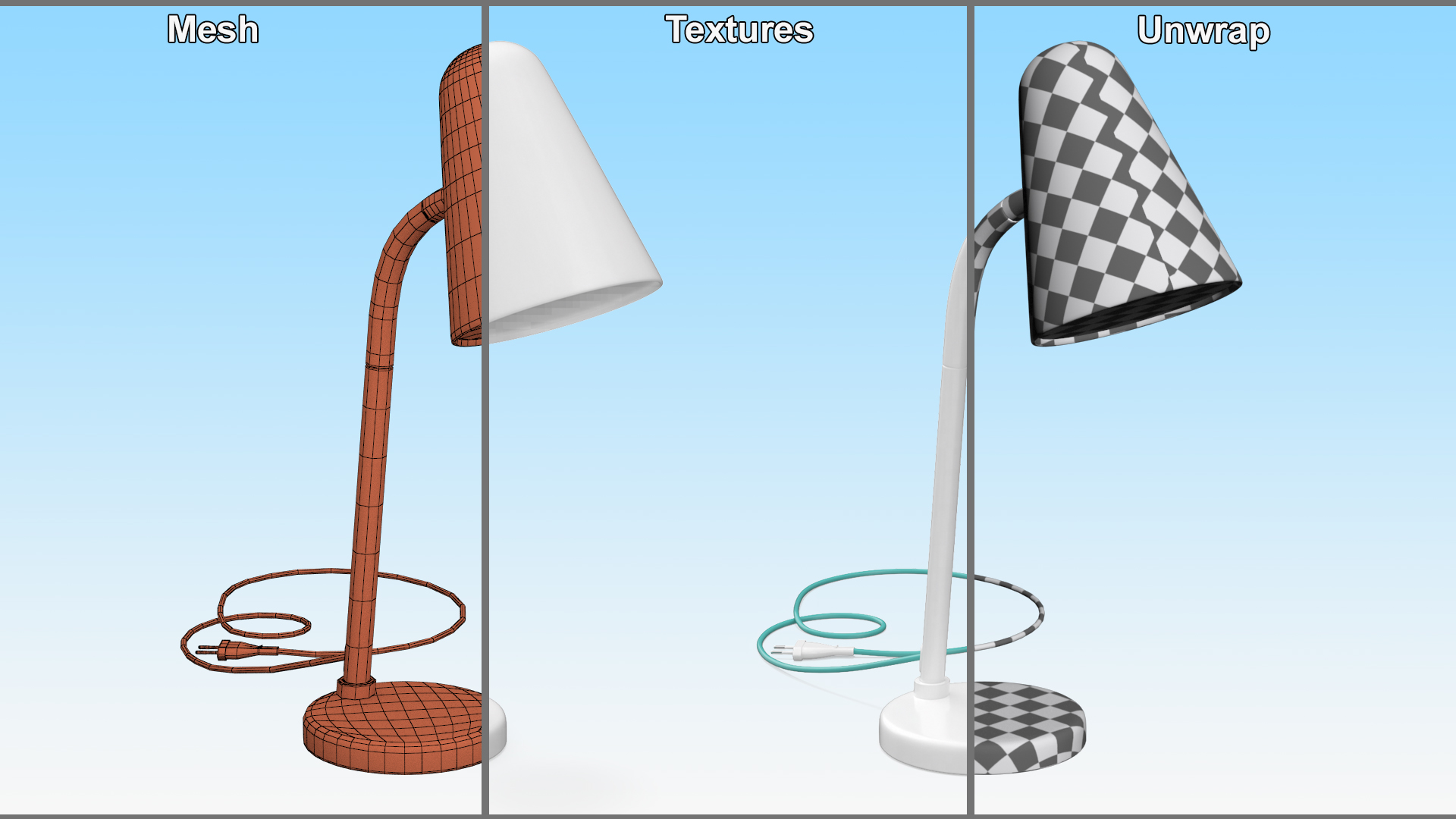 3D model Work Lamp for Children IKEA FUBBLA White