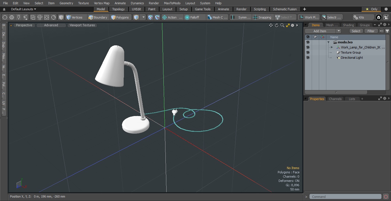 3D model Work Lamp for Children IKEA FUBBLA White