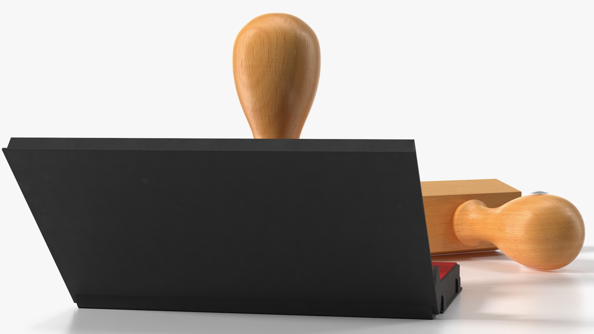 3D model Wood Stamp with Inkpad Approved Set