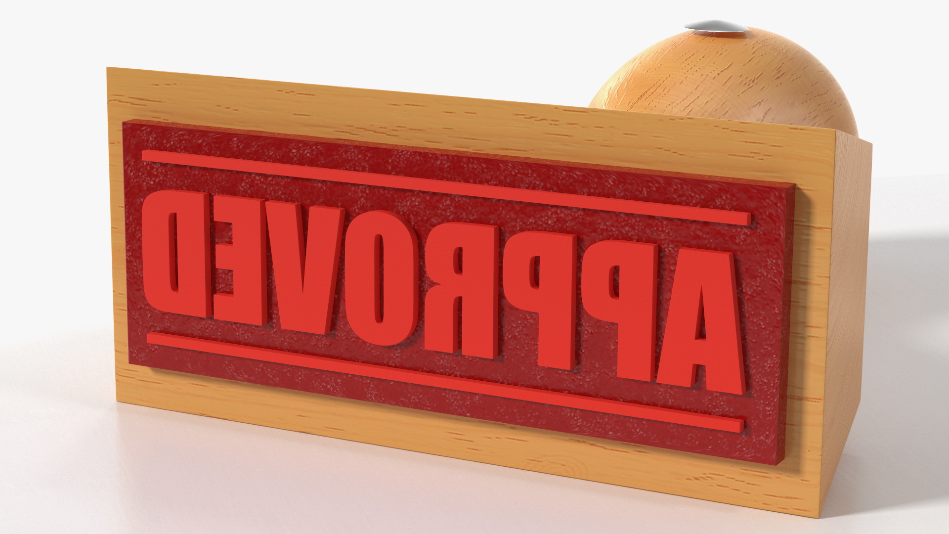 3D model Wood Stamp with Inkpad Approved Set