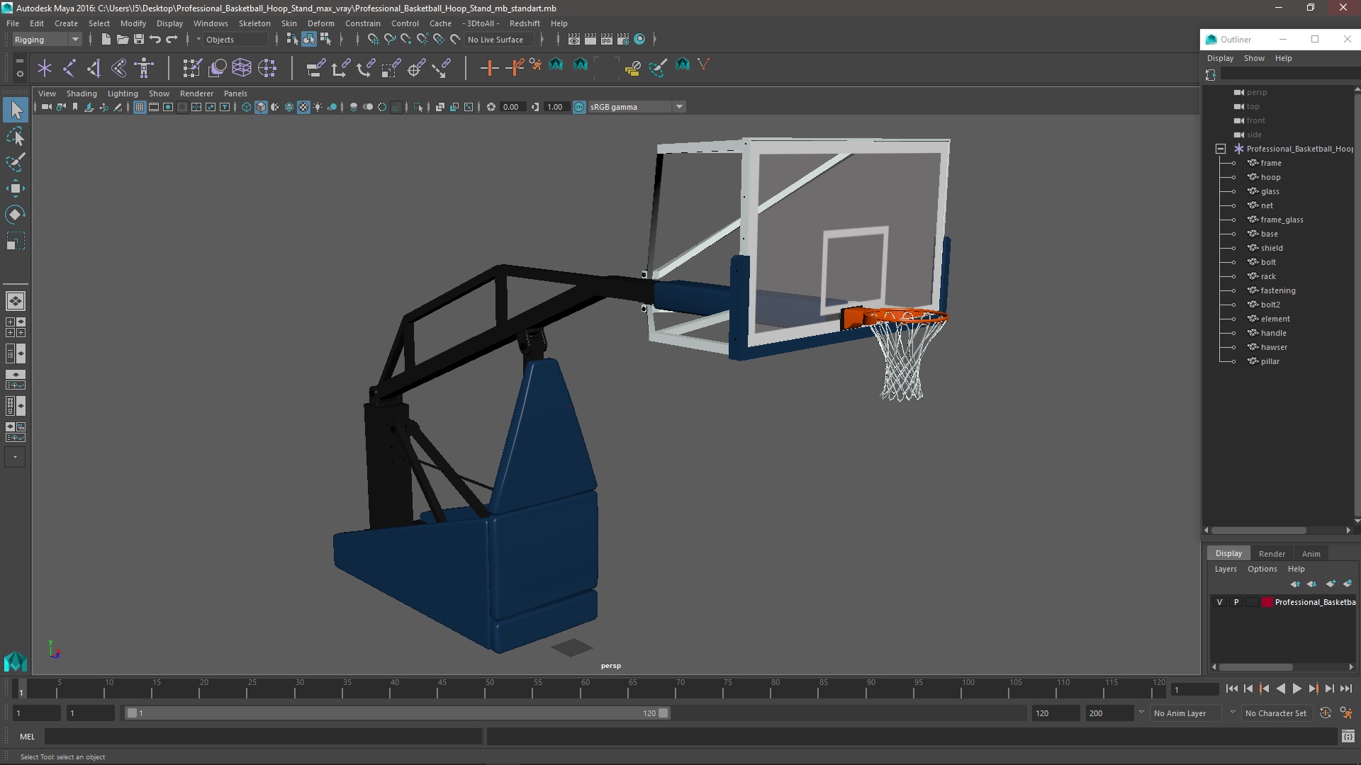 Professional Basketball Hoop Stand 3D model
