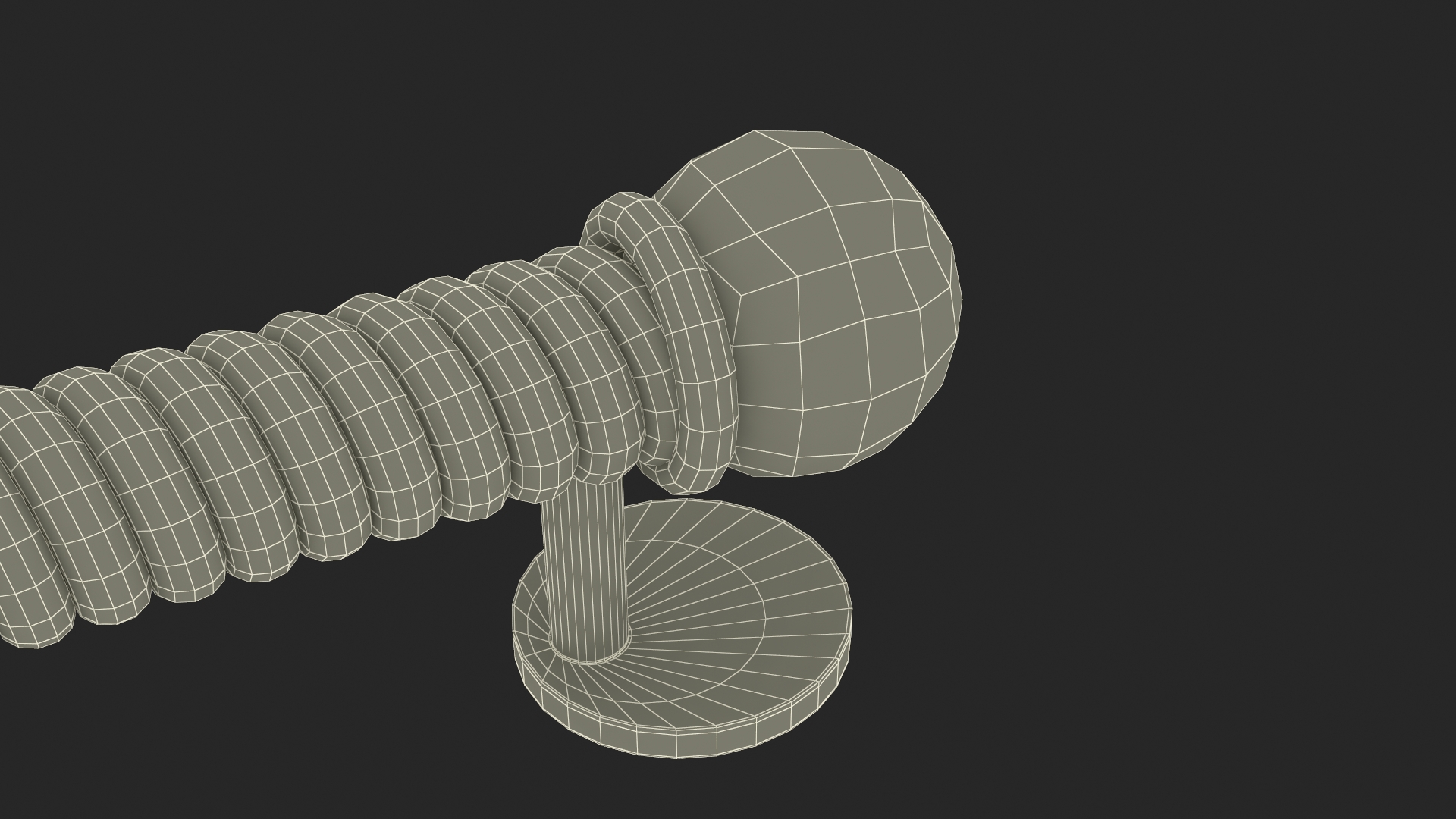 Spiral Door Handle Metal 3D model