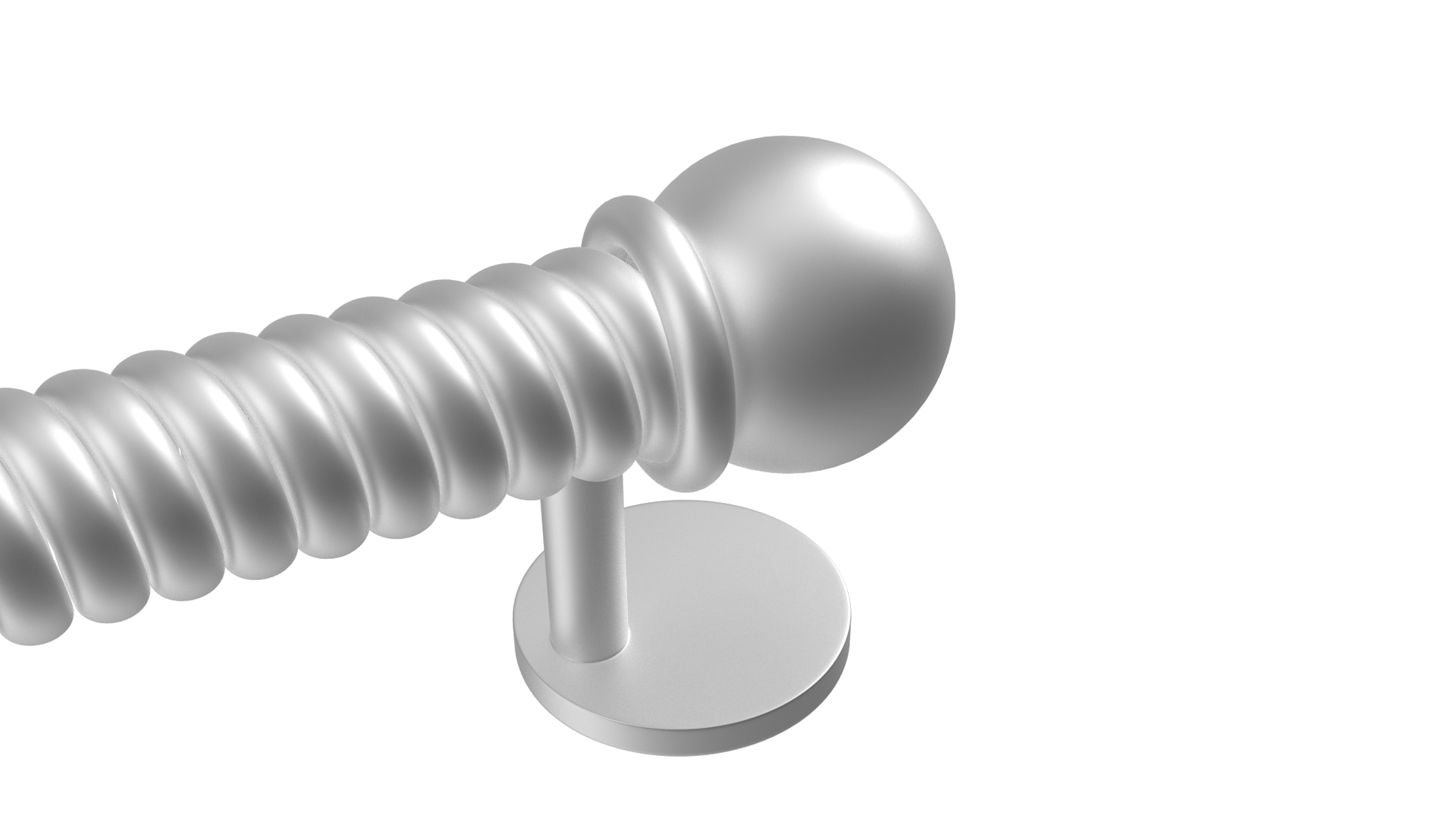 Spiral Door Handle Metal 3D model