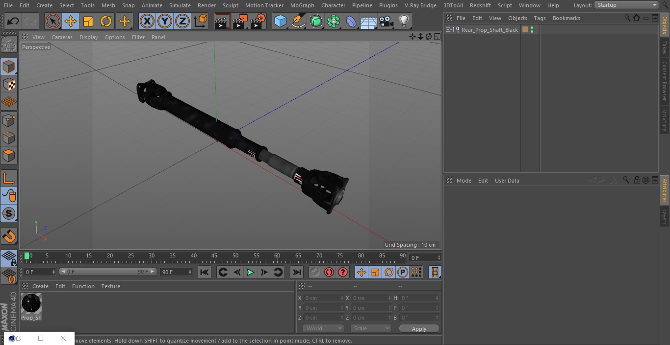 3D Rear Prop Shaft Black
