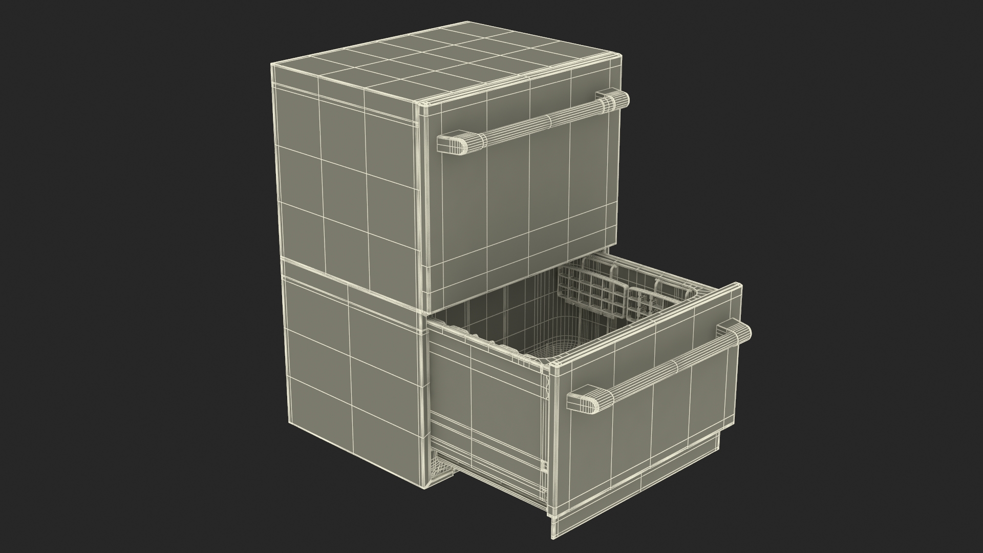 Dishwasher Double Drawer Open 3D model