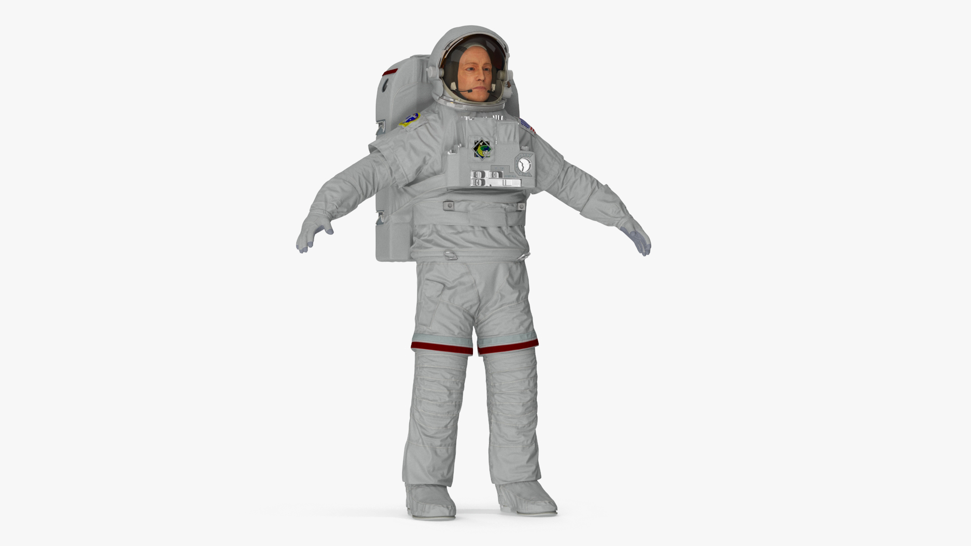 Astronaut Suit with Male Figure Rigged for Maya 3D
