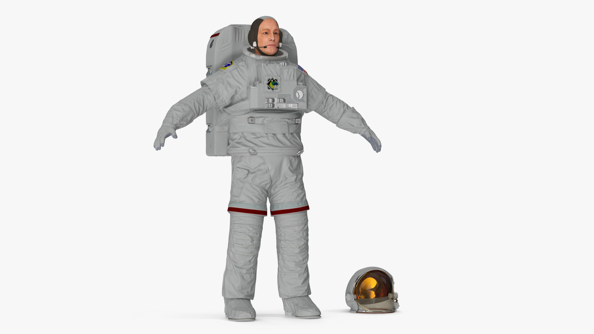 Astronaut Suit with Male Figure Rigged for Maya 3D