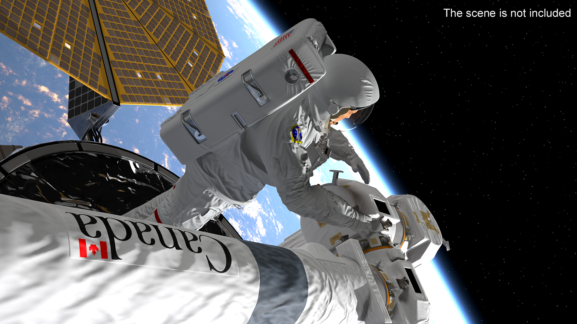 Astronaut Suit with Male Figure Rigged for Maya 3D