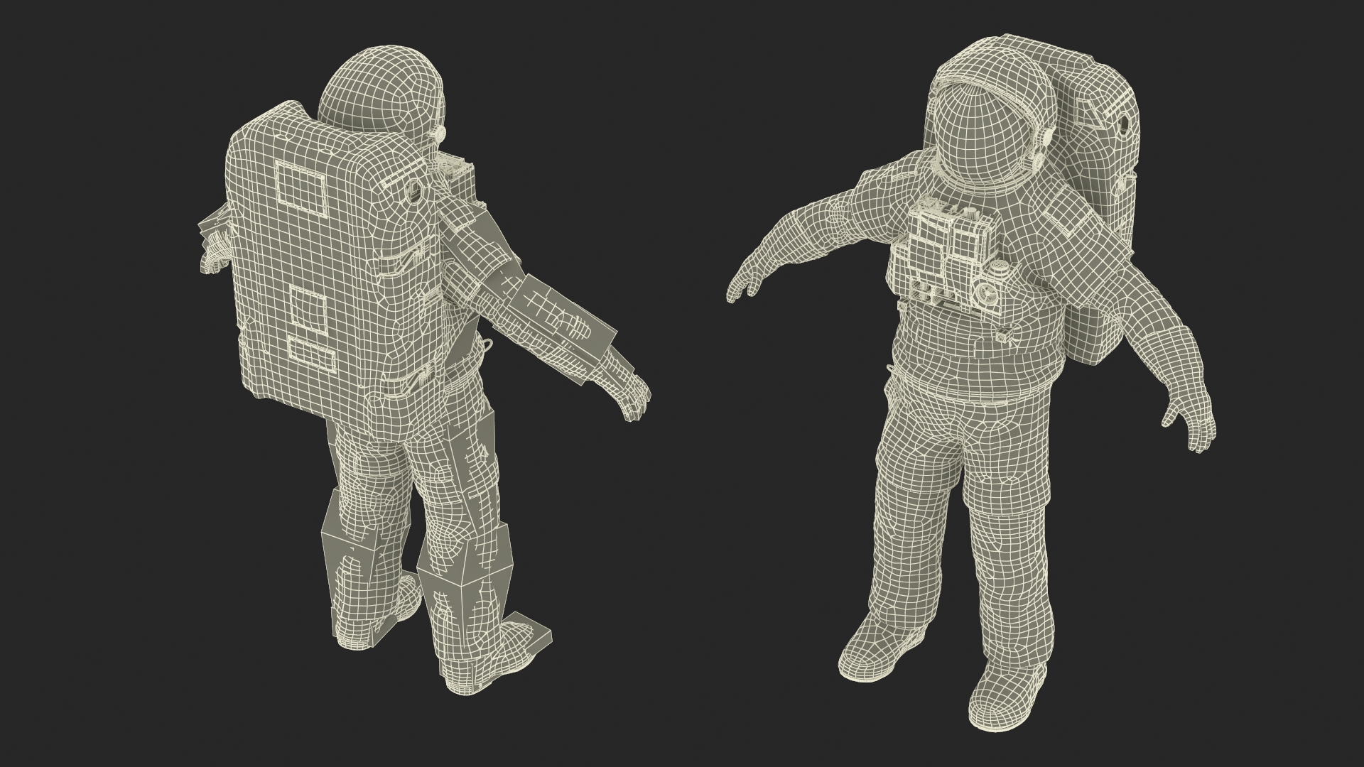 Astronaut Suit with Male Figure Rigged for Maya 3D