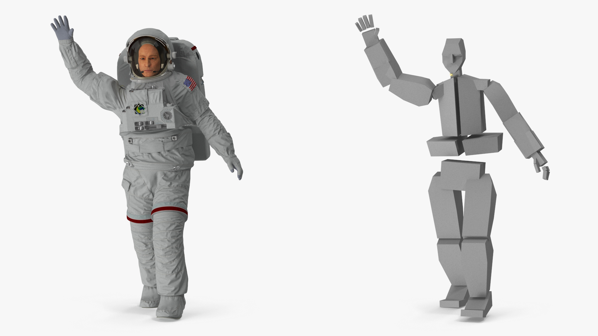 Astronaut Suit with Male Figure Rigged for Maya 3D