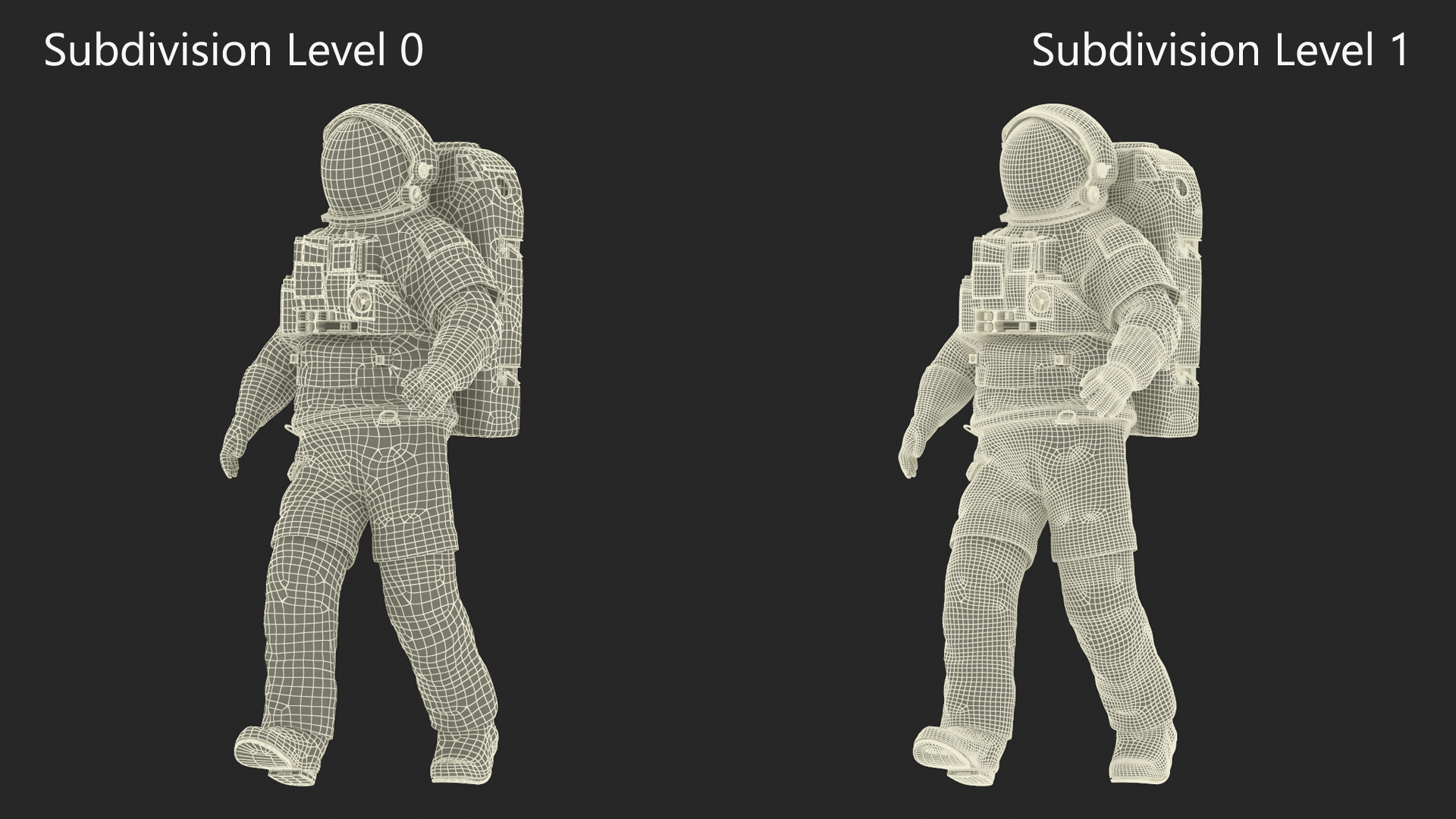 Astronaut Suit with Male Figure Rigged for Maya 3D