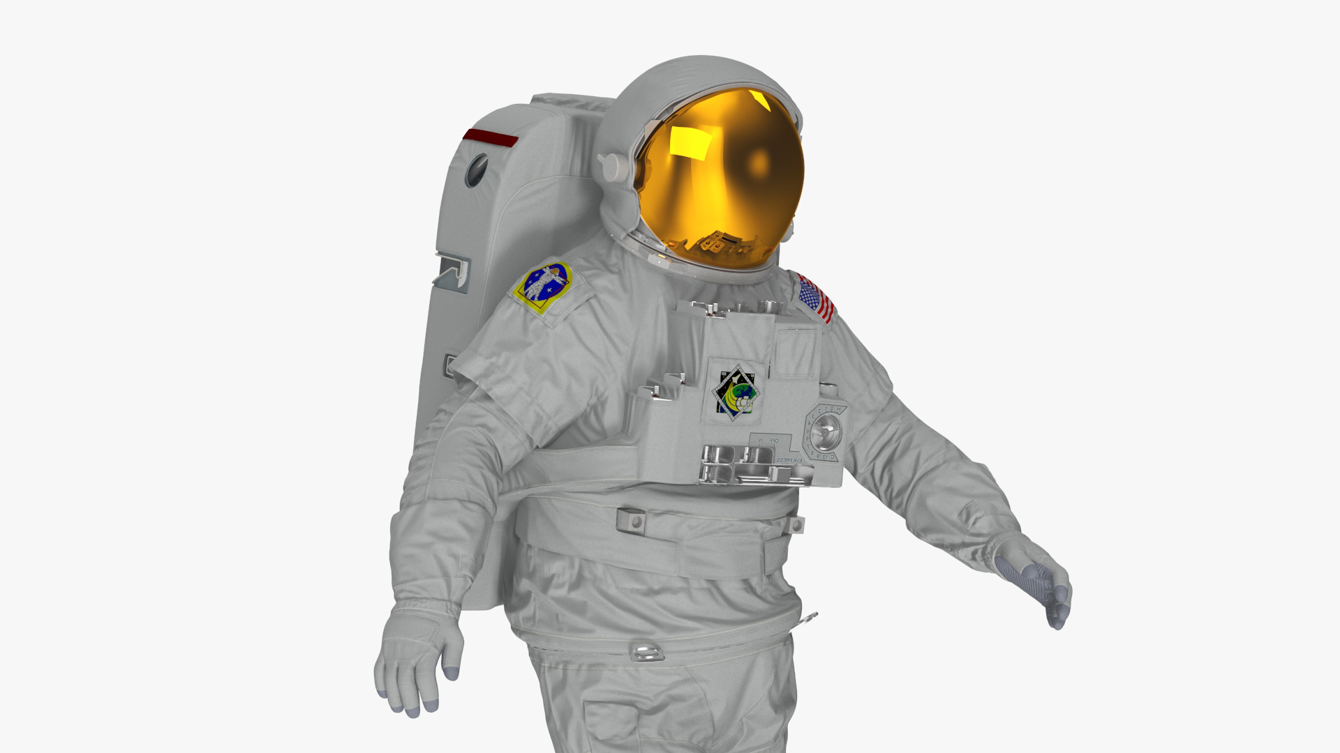 Astronaut Suit with Male Figure Rigged for Maya 3D