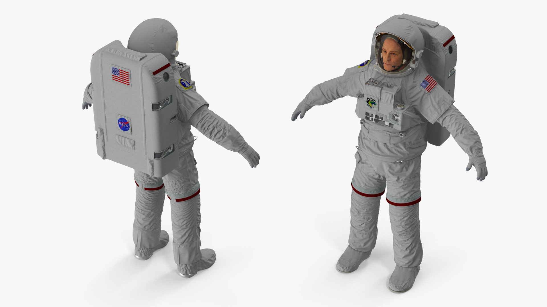 Astronaut Suit with Male Figure Rigged for Maya 3D