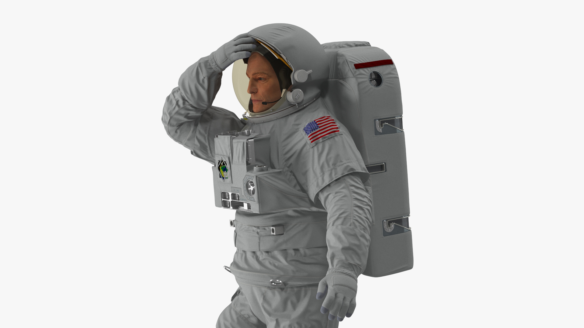 Astronaut Suit with Male Figure Rigged for Maya 3D