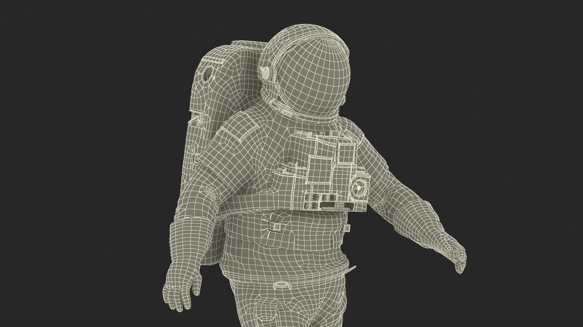 Astronaut Suit with Male Figure Rigged for Maya 3D