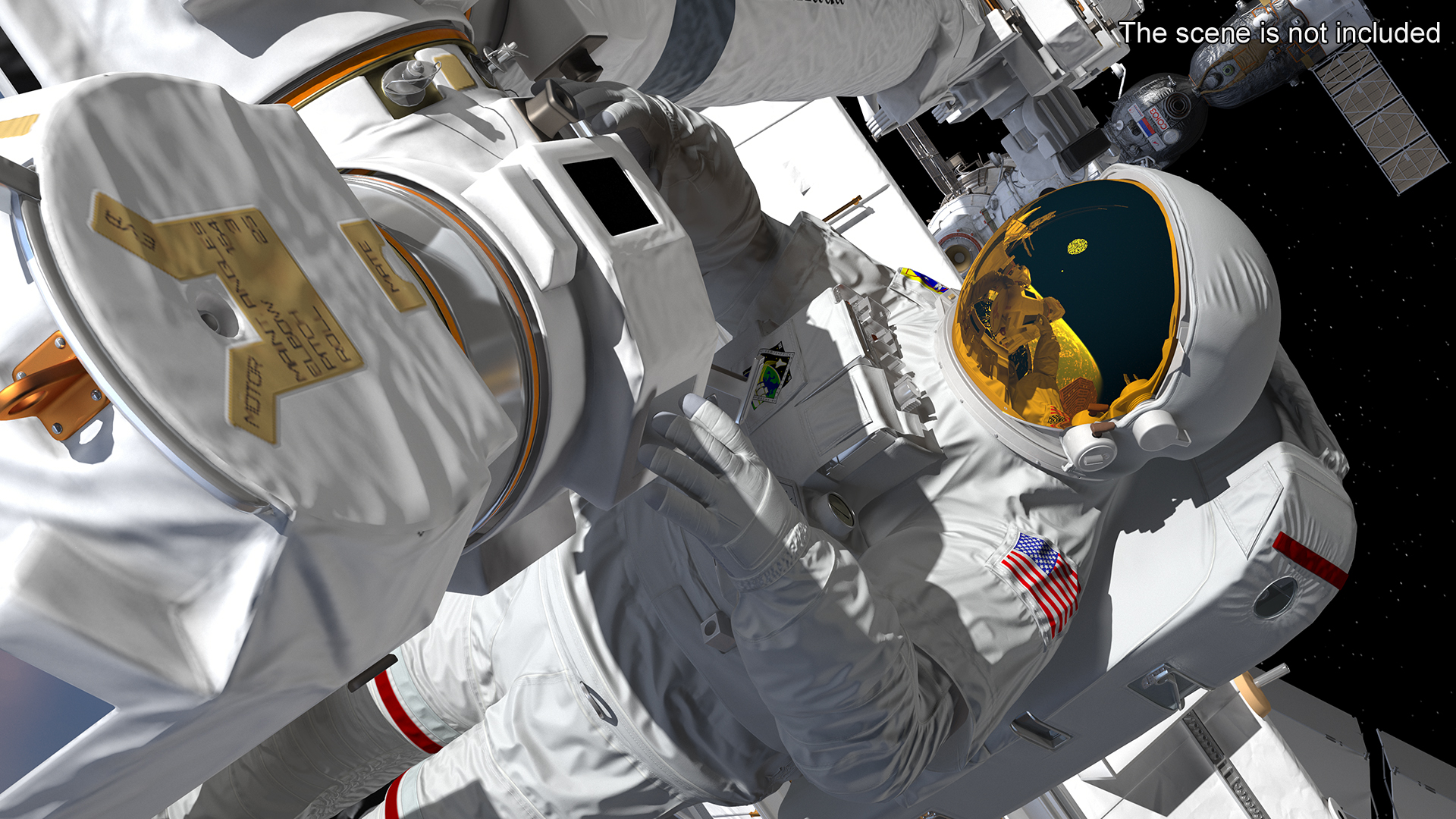 Astronaut Suit with Male Figure Rigged for Maya 3D