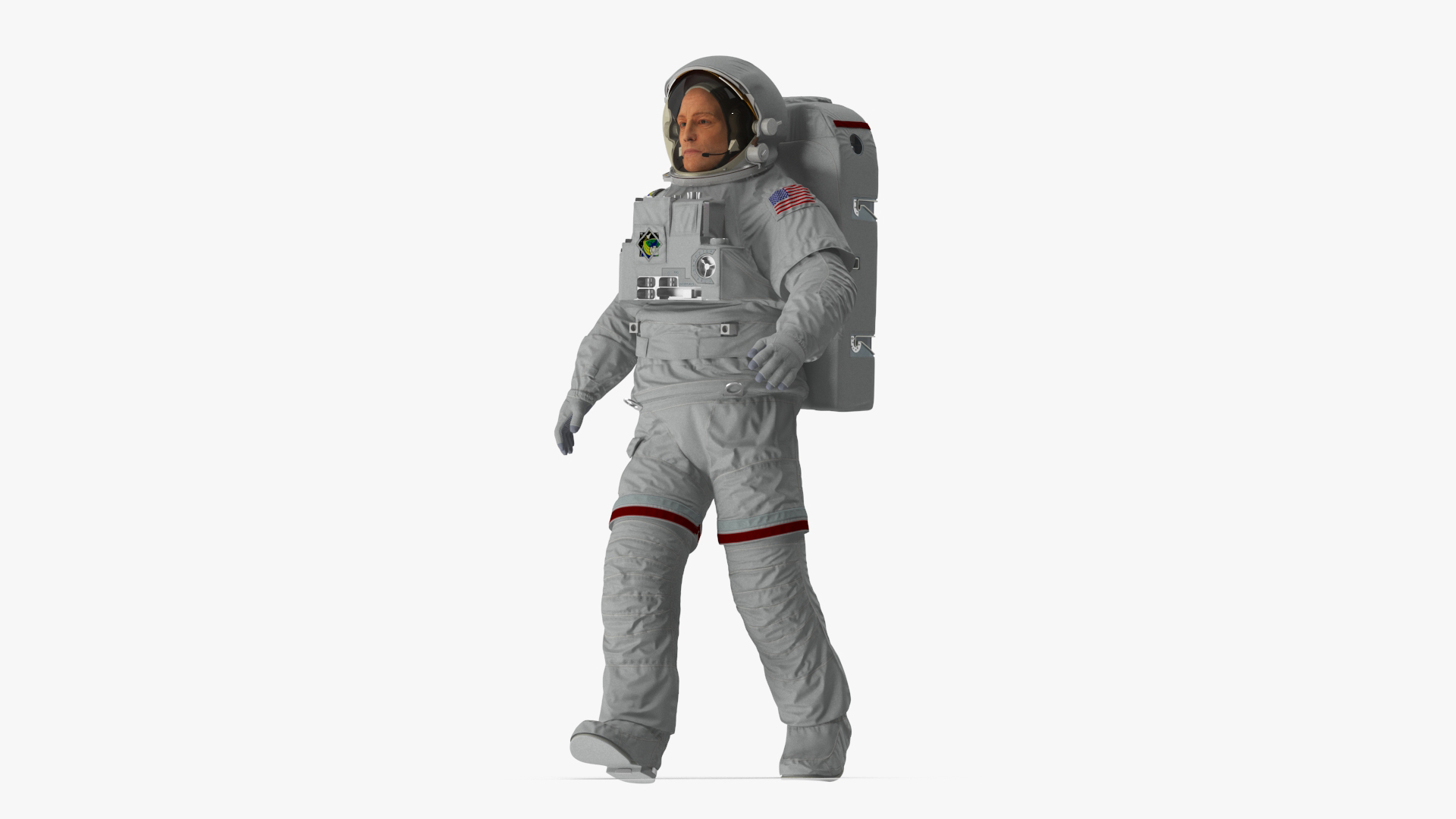 Astronaut Suit with Male Figure Rigged for Maya 3D