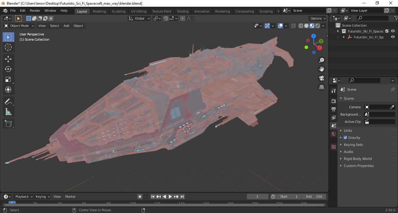 3D Futuristic Sсi Fi Spacecraft model