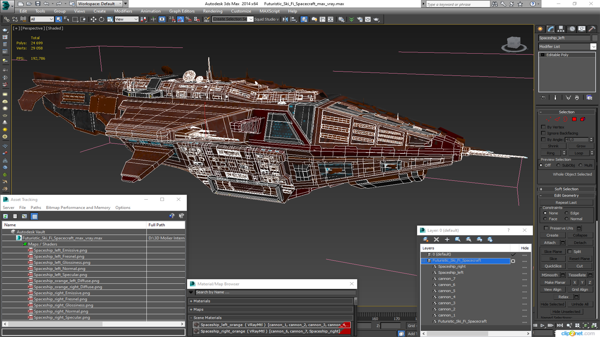 3D Futuristic Sсi Fi Spacecraft model