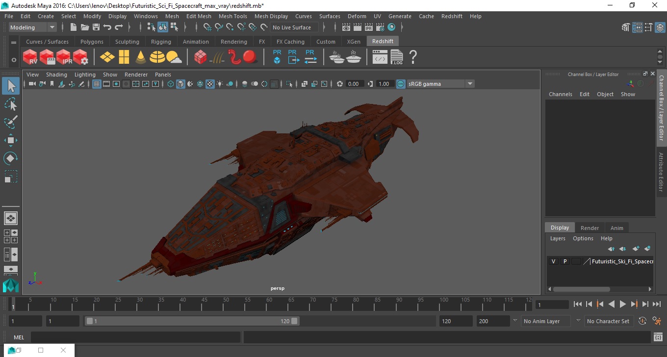 3D Futuristic Sсi Fi Spacecraft model