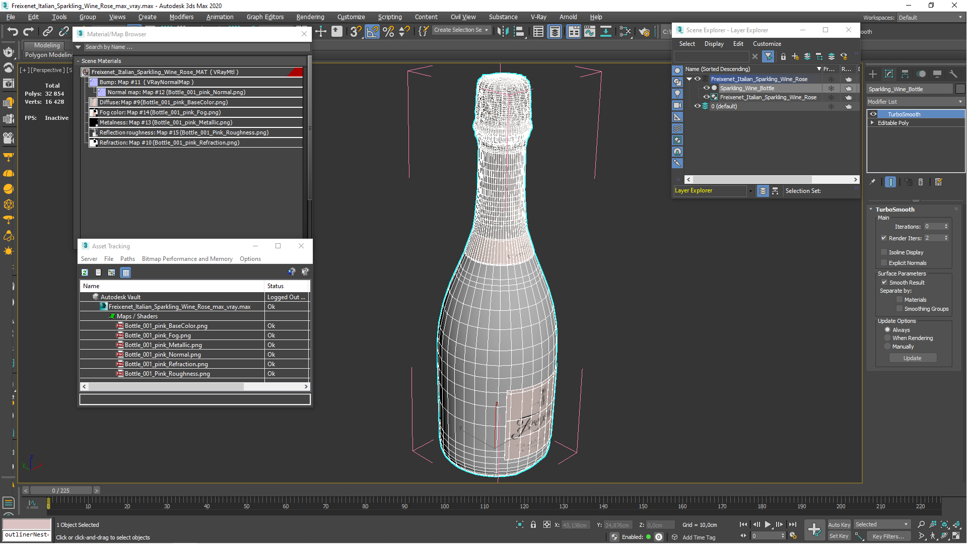 Freixenet Italian Sparkling Wine Rose 3D