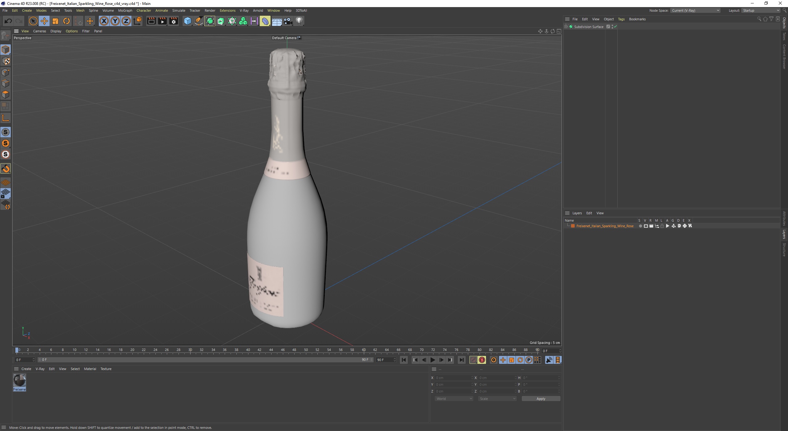 Freixenet Italian Sparkling Wine Rose 3D