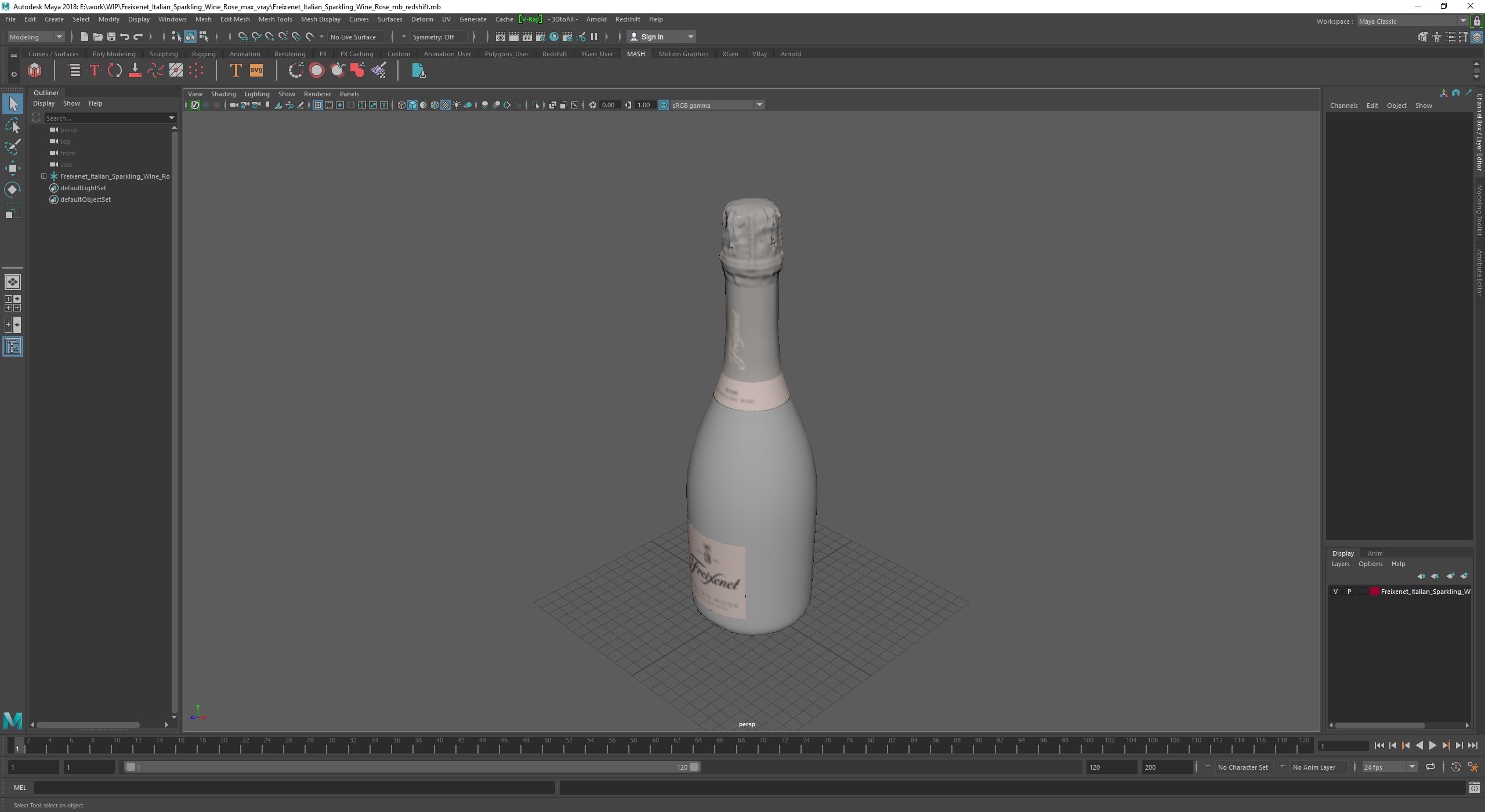 Freixenet Italian Sparkling Wine Rose 3D
