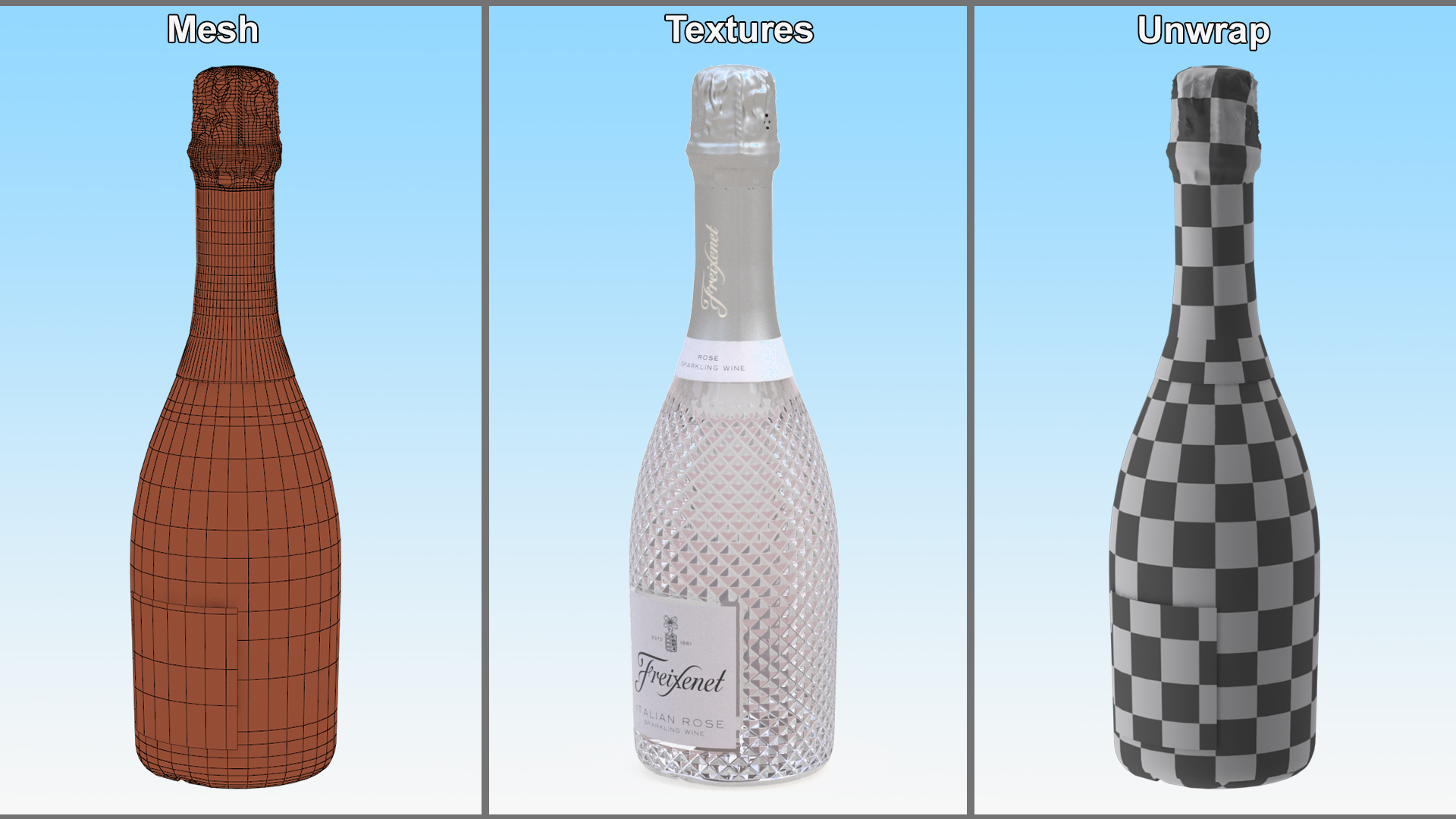 Freixenet Italian Sparkling Wine Rose 3D