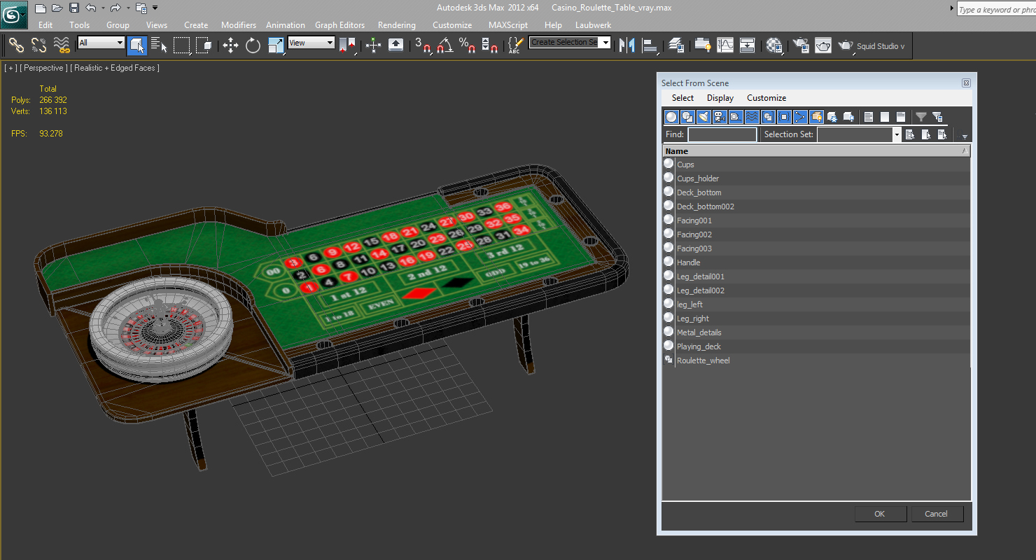 3D Casino Roulette Table