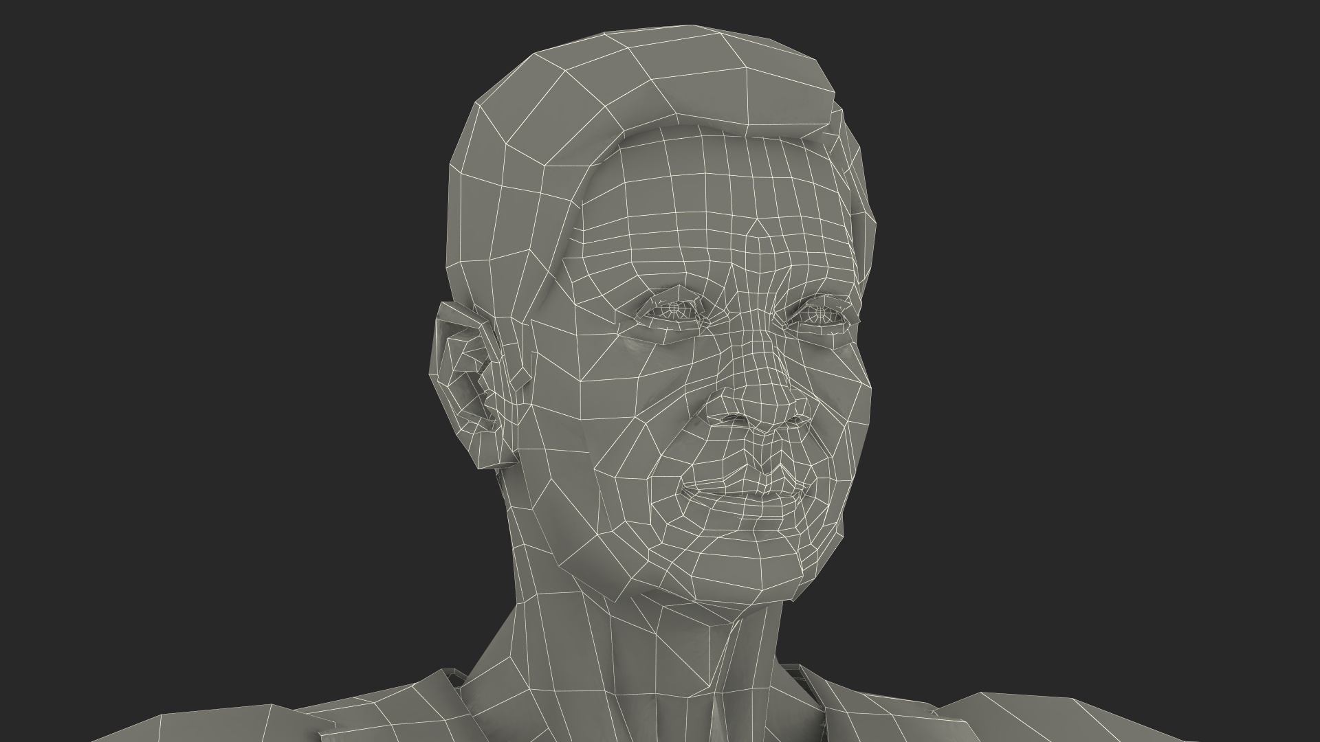 3D model Asian Old Aged Man Underwear T-Pose