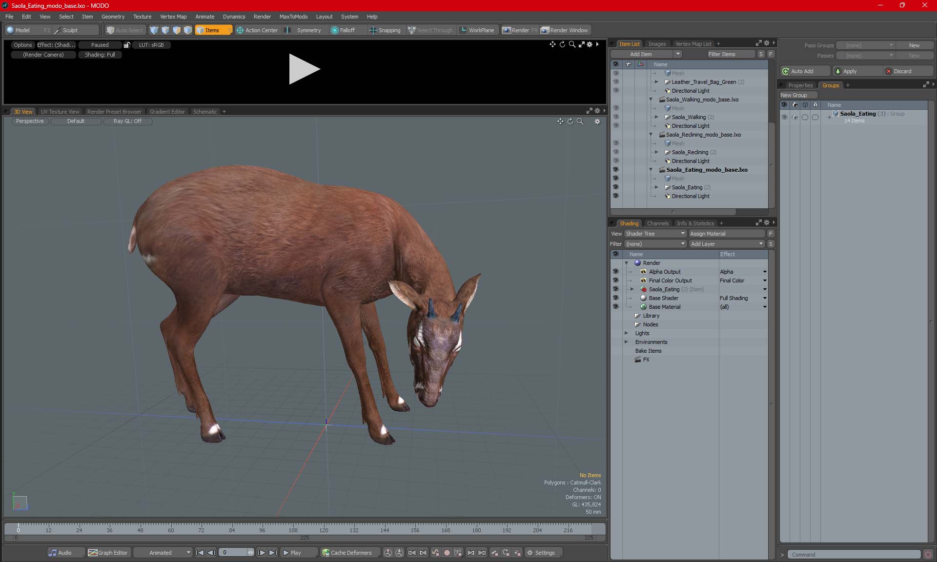 Saola Eating 3D