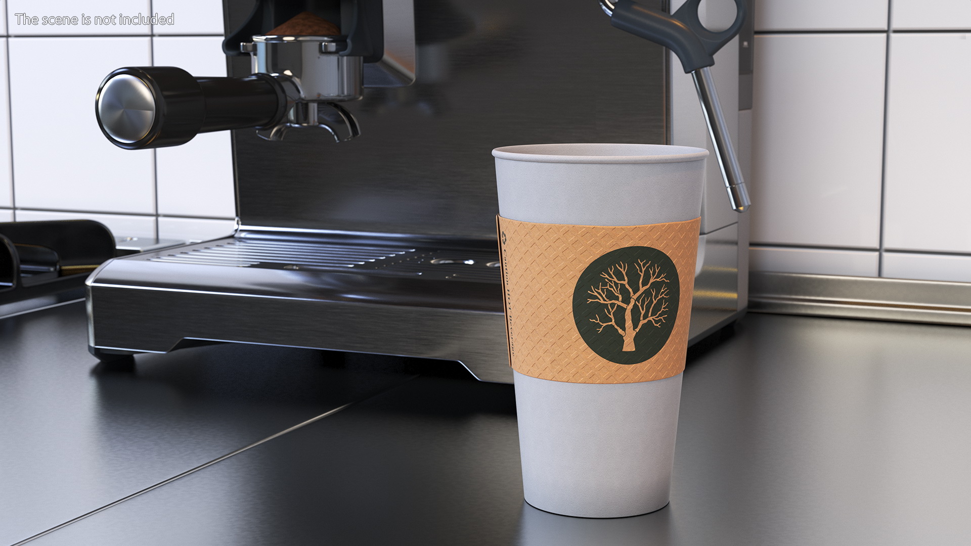 3D Paper Cup With Coffee
