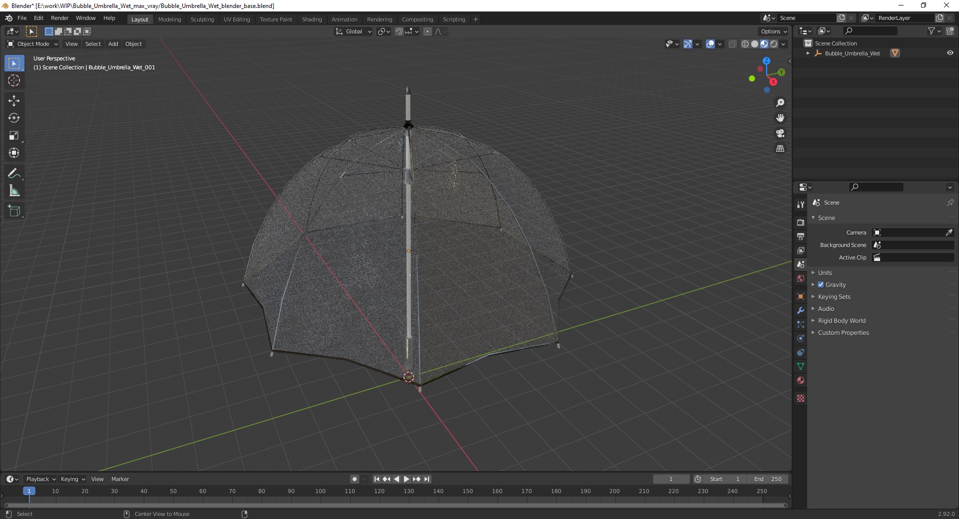 Bubble Umbrella Wet 3D model
