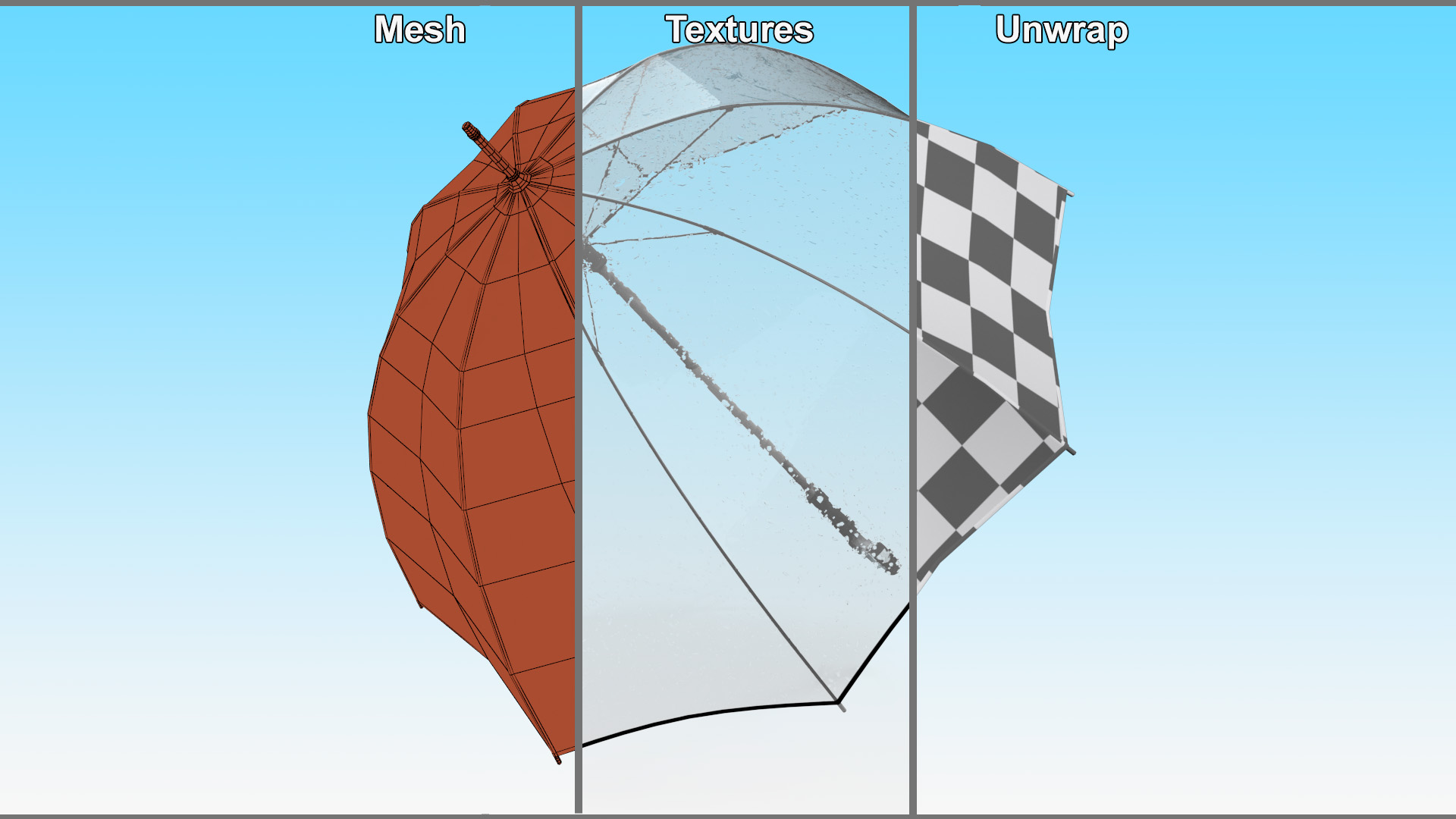 Bubble Umbrella Wet 3D model