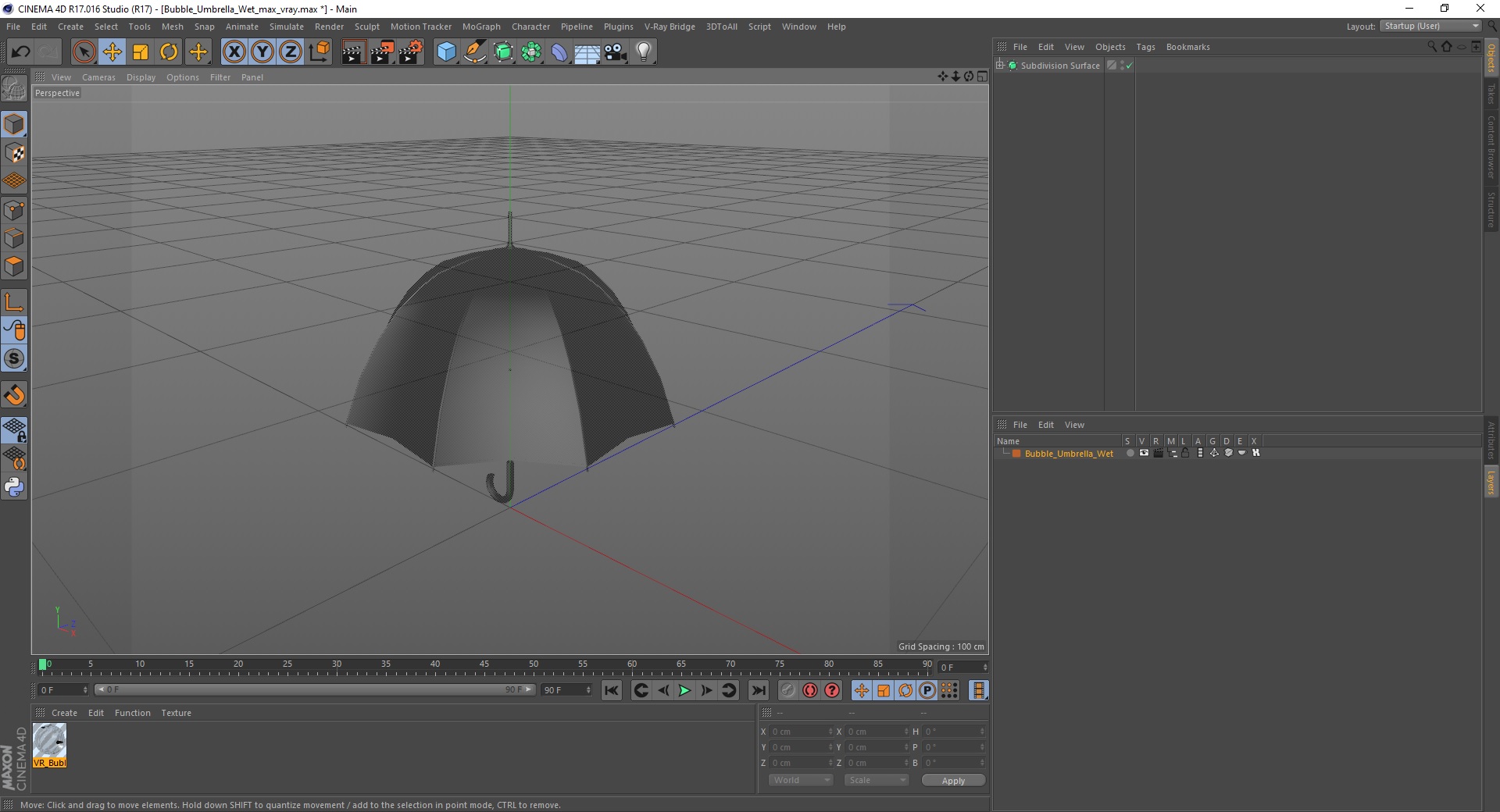 Bubble Umbrella Wet 3D model