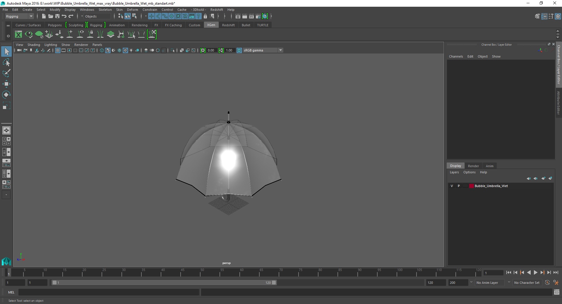 Bubble Umbrella Wet 3D model