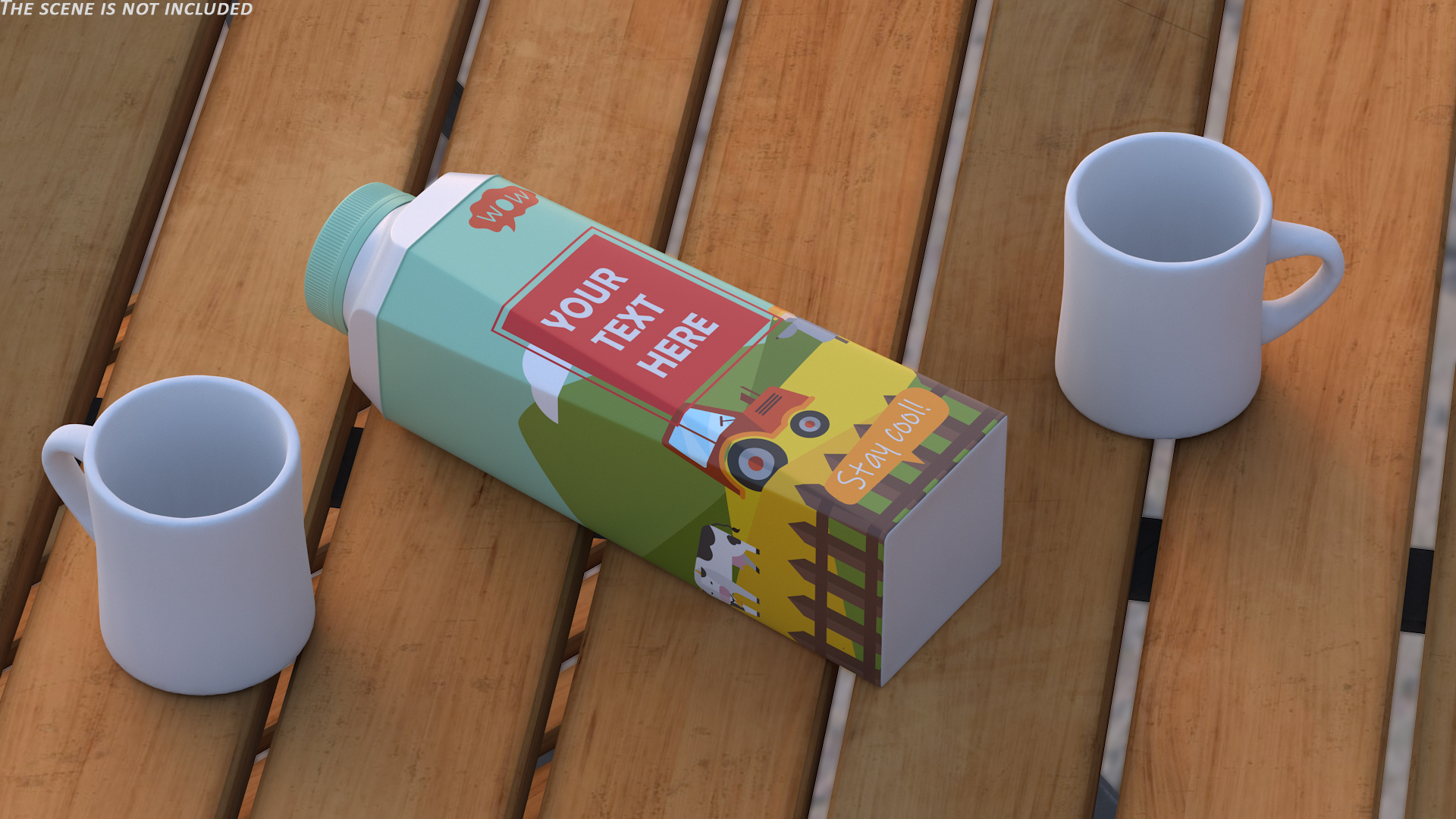 3D Multilayered Carton Bottle Mockup Farm model
