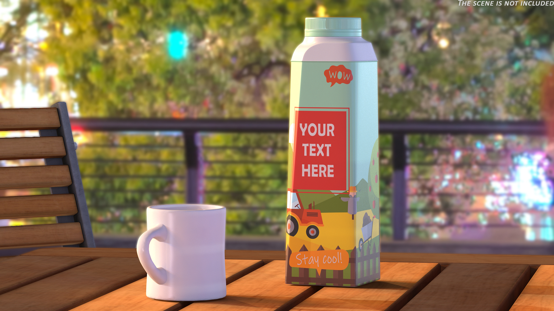 3D Multilayered Carton Bottle Mockup Farm model